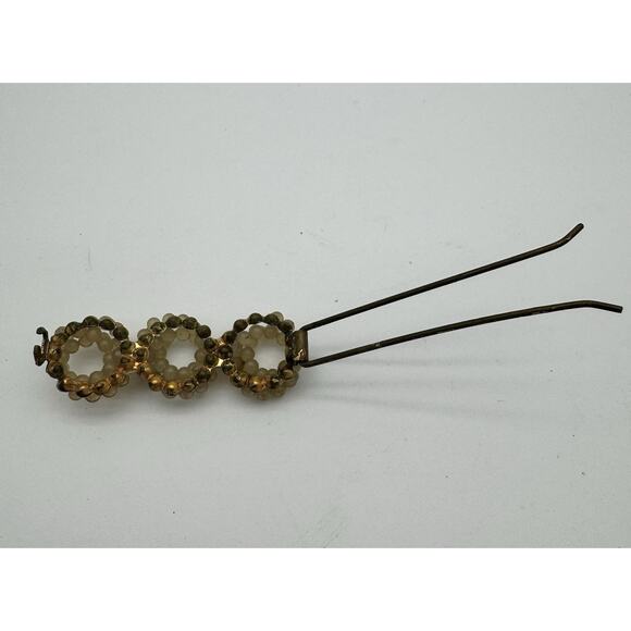 VTG Lot Hair Comb And Barrette ART NOUVEAU / Faux Pearl & Gold-tone accents - Picture 9 of 15